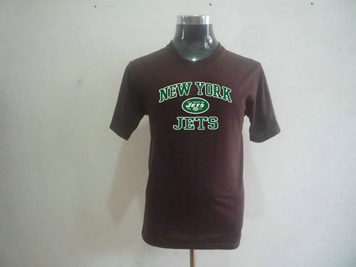 nfl new york jets big & tall heart & soul t-shirt brown