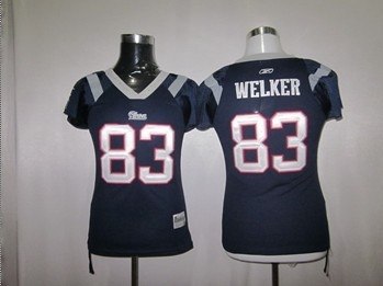 nfl women new england patriots #83 wes welker navy blue jersey