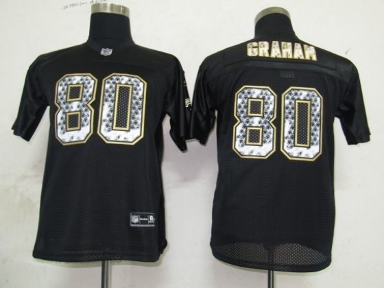 nfl youth new orleans saints 80 graham black united sideline jerseys