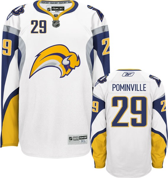 nhl buffalo sabres #29 pominville white jersey
