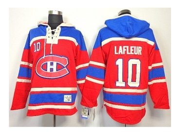 nhl jerseys montreal canadiens #10 lafleur red(pullover hooded sweatshirt)