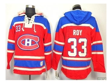 nhl jerseys montreal canadiens #33 roy red(pullover hooded sweatshirt)