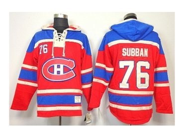 nhl jerseys montreal canadiens #76 subban red(pullover hooded sweatshirt)