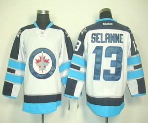 nhl jerseys winnipeg jets #13 selanne white 2011 new