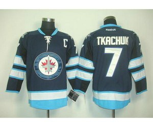 nhl jerseys winnipeg jets #7 tkachuk blue (c patch) 2011 new