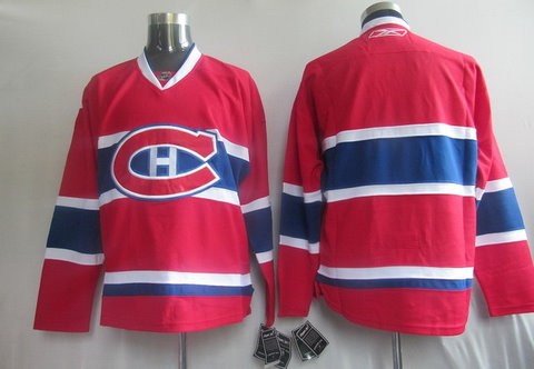 nhl montreal canadiens blank red jerseys