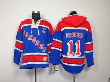 nhl new york rangers #11 messier blue(pullover hooded sweatshirt)
