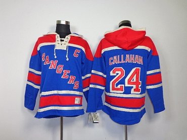 nhl new york rangers #24 callahan blue(pullover hooded sweatshirt)