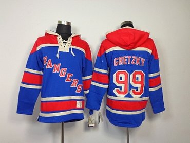 nhl new york rangers #99 gretzky blue(pullover hooded sweatshirt)