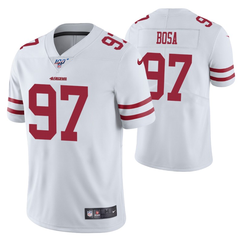 nick bosa 100th season vapor limited white jersey stitched