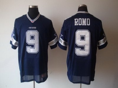 nfl dallas cowboys #9 romogrey blue elite jerseys