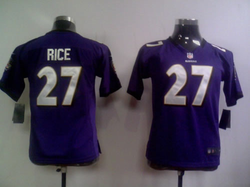 NEW nfl youth baltimore ravens 27 ray rice purple jerseys