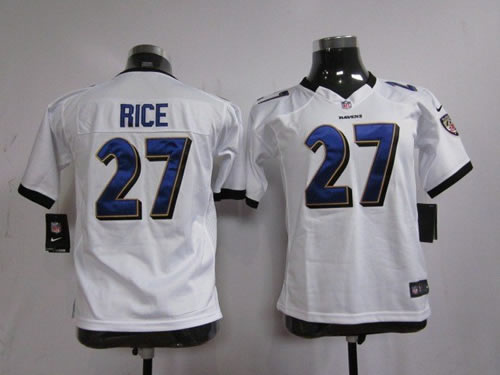 NEW nfl youth baltimore ravens 27 ray rice white jerseys