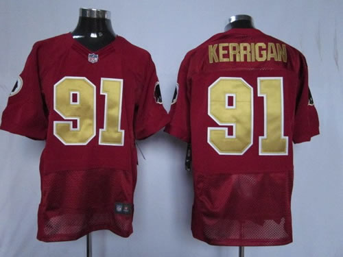 washington redskins 91 ryan kerrigan red 80th m&n red jerseys (elite)