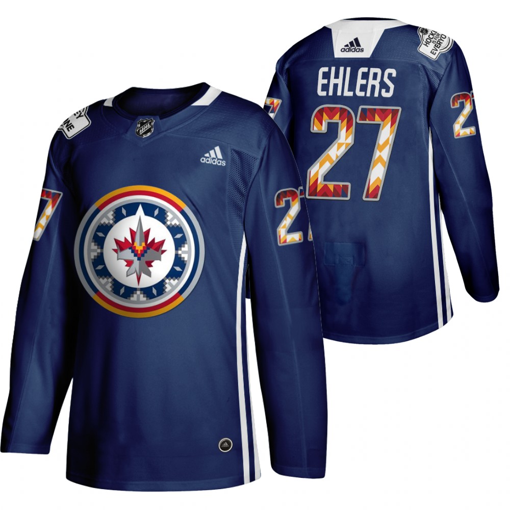 nikolaj ehlers Jets 2020 WASAC Night Indigenous Heritage Navy Jersey