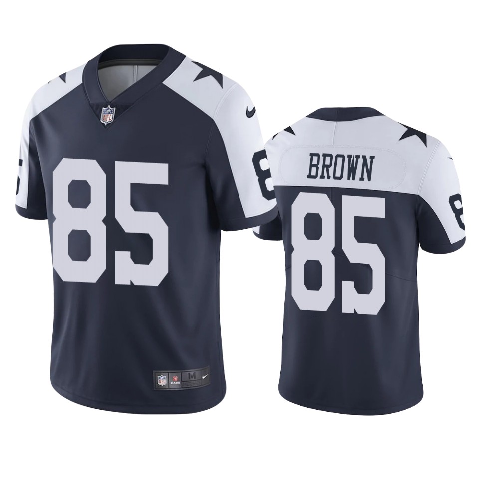 noah brown cowboys navy vapor jersey