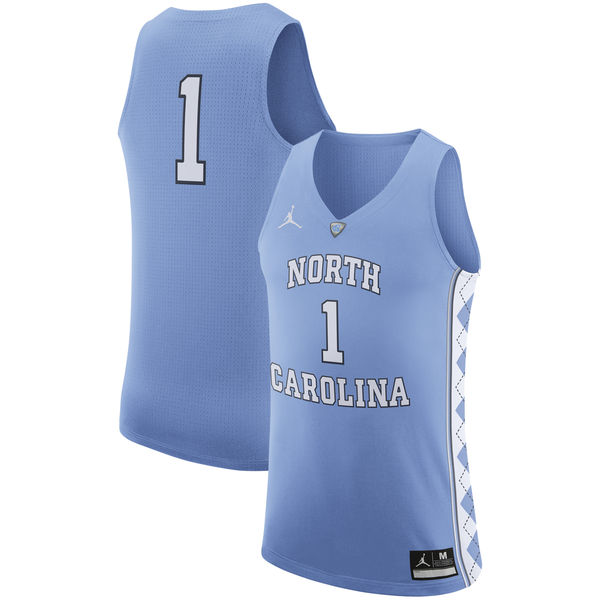 north carolina tar heels 1 blue basketball jersey