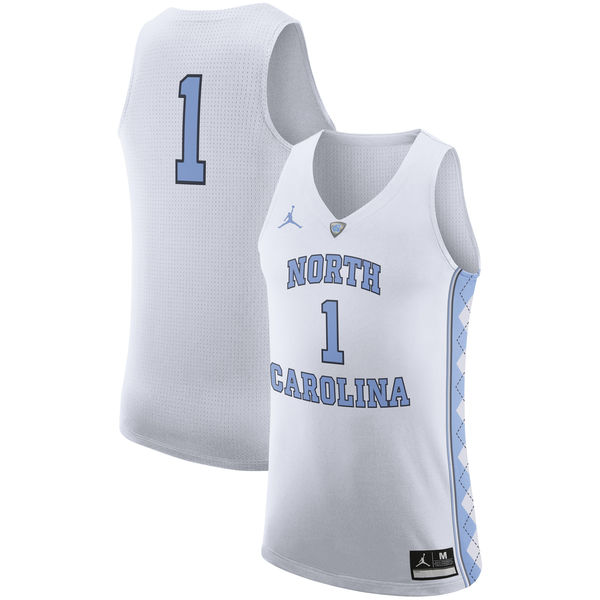 north carolina tar heels 1 white basketball jersey
