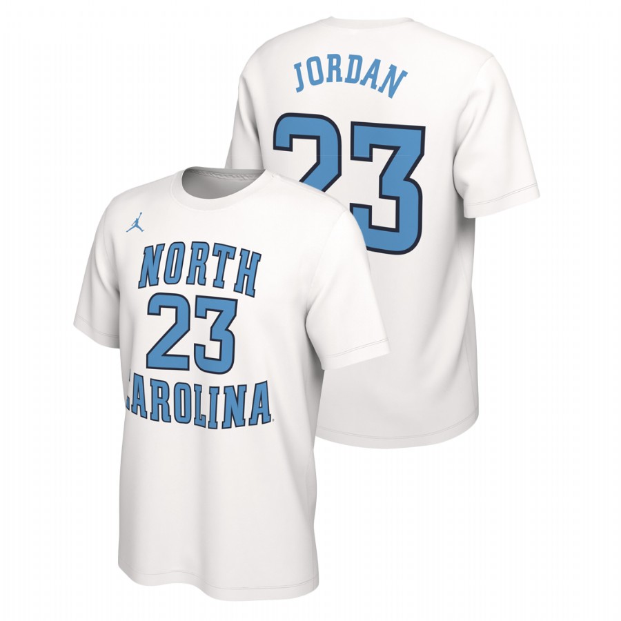 north carolina tar heels basketball michael jordan white retro alumni men's t shirt