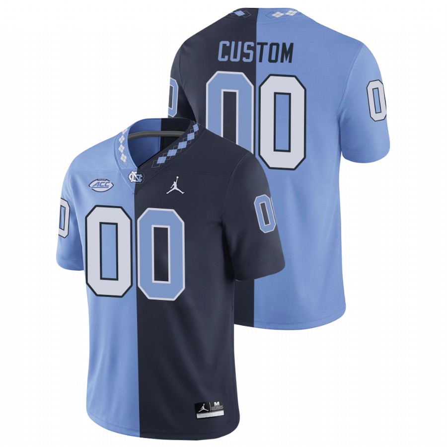 north carolina tar heels custom navy blue split edition game jersey