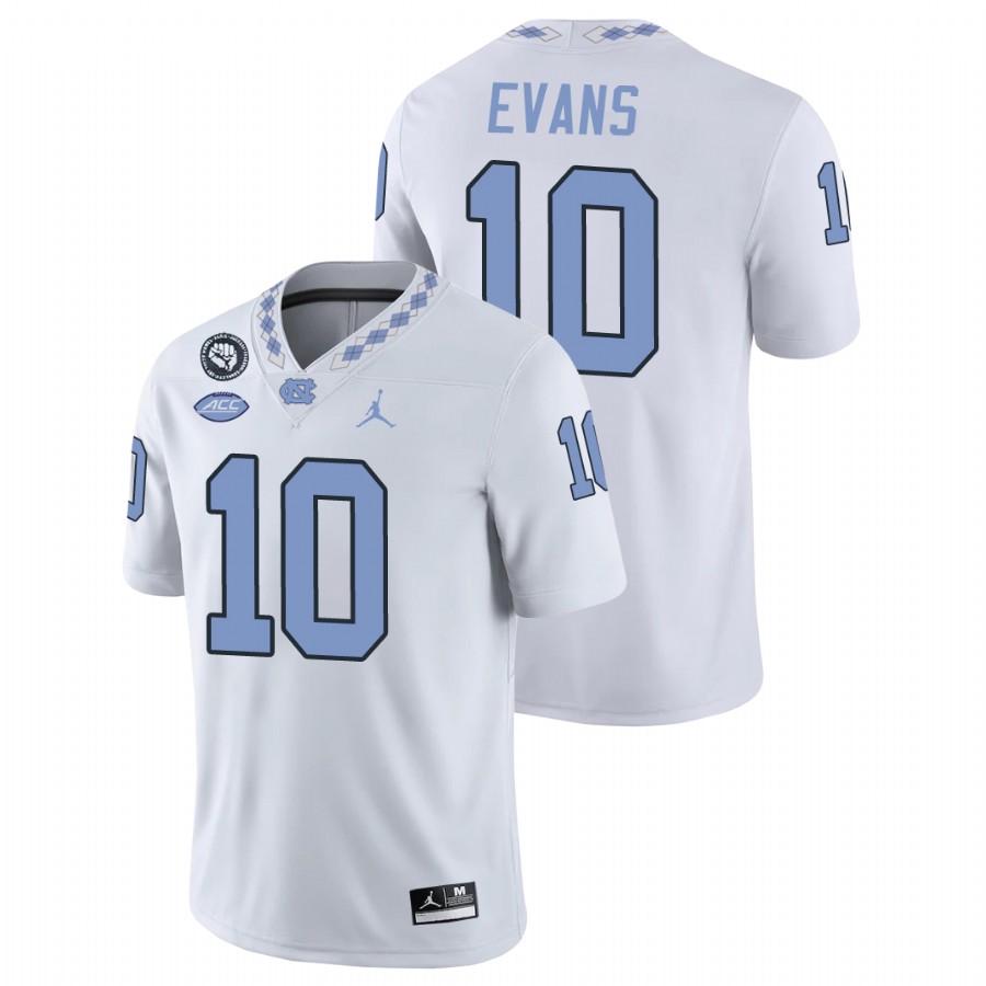 north carolina tar heels desmond evans white game football replica jersey