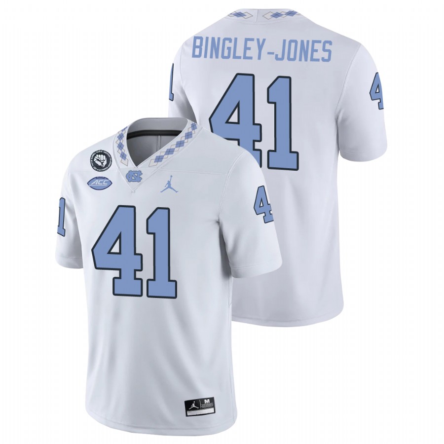 north carolina tar heels kedrick bingley jones white game football replica jersey