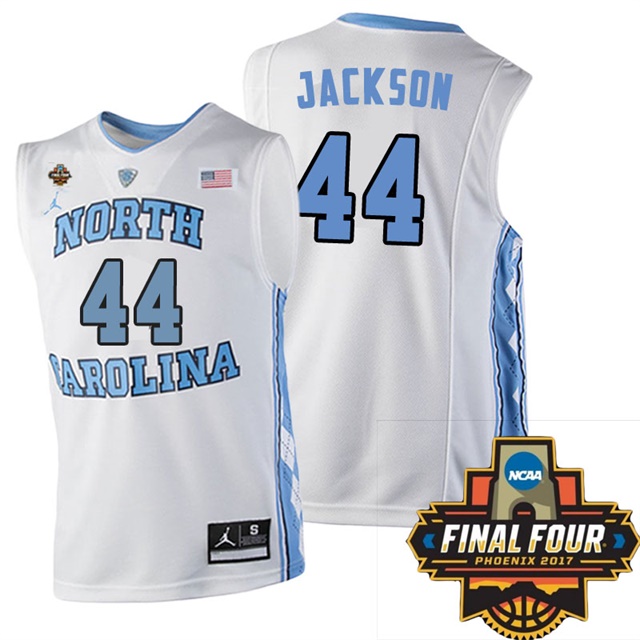 north carolina tar heels white 44 justin jackson ncaa 2017 basketball national champions jersey