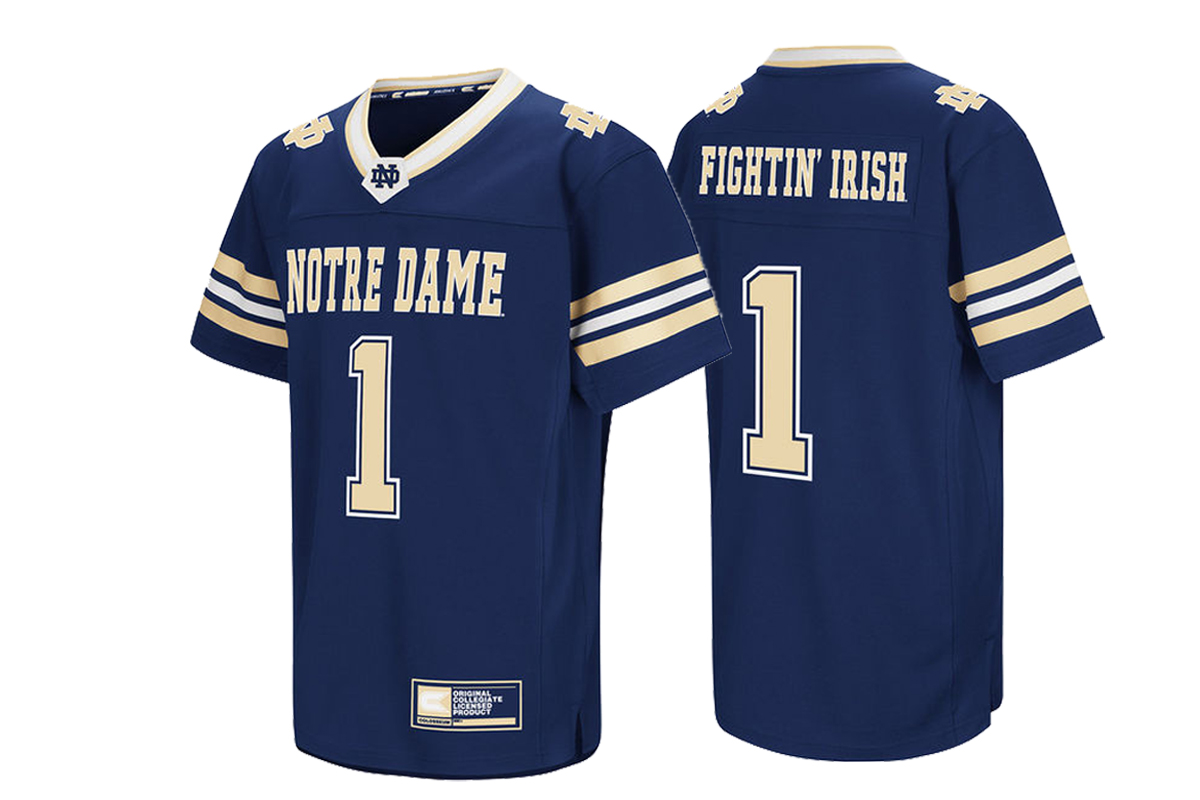 notre dame fighting irish 1 navy colosseum hail mary ii football jersey