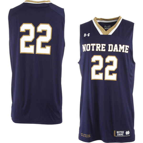 notre dame fighting irish 22 navy basketball jersey