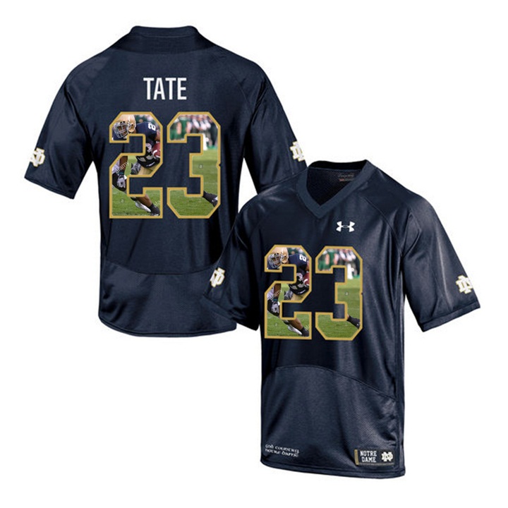 notre dame fighting irish 23 golden tate navy ncaa football premier jersey