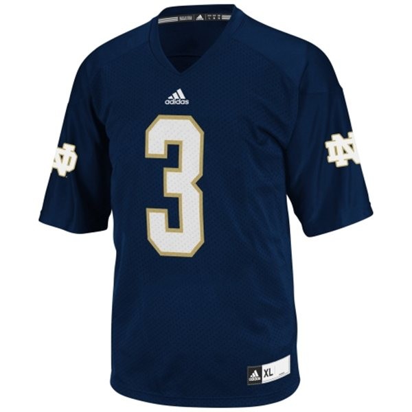 notre dame fighting irish 3 joe montana blue football youth jersey