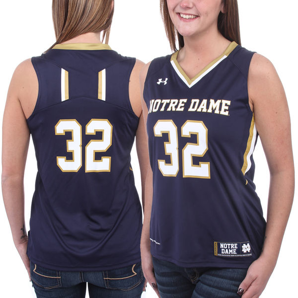 notre dame fighting irish 32 navy basketball women jersey