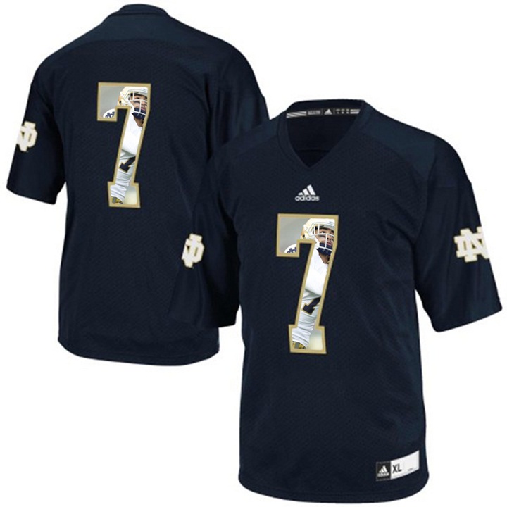 notre dame fighting irish 7 navy ncaa football premier jersey