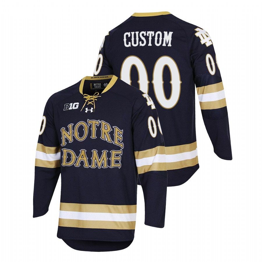 notre dame fighting irish custom navy 2022 ncaa regional finals hockey jersey