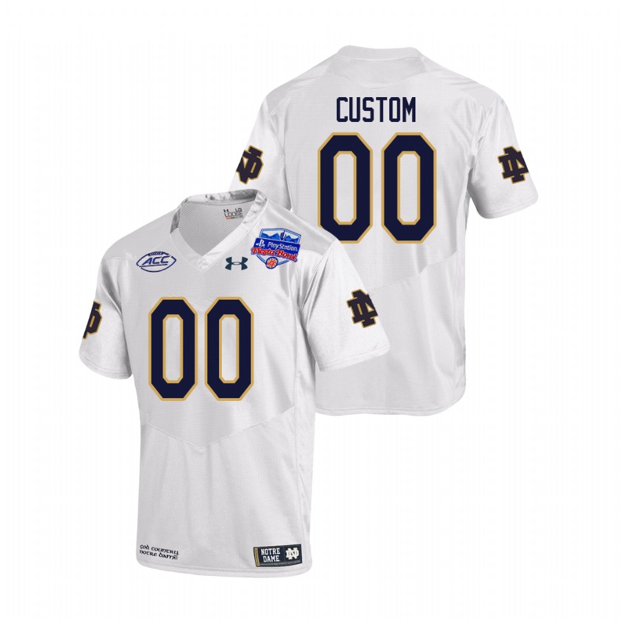 notre dame fighting irish custom white 2022 fiesta bowl college football playoff jersey
