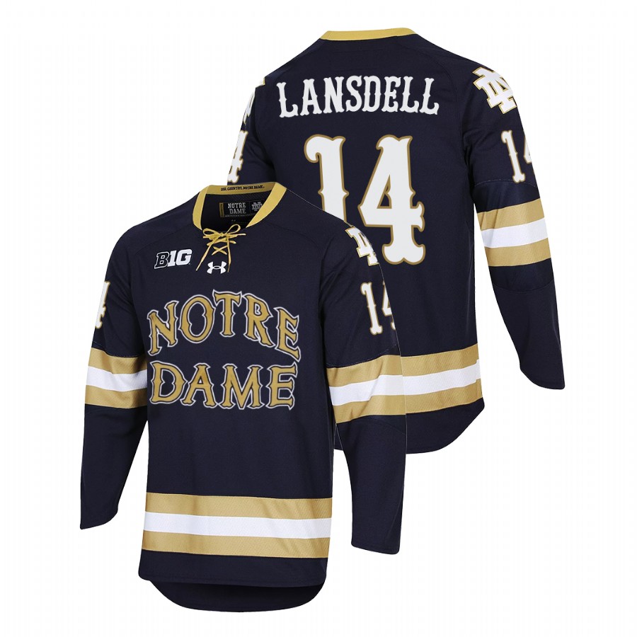 notre dame fighting irish jesse lansdell navy 2022 ncaa regional finals hockey jersey