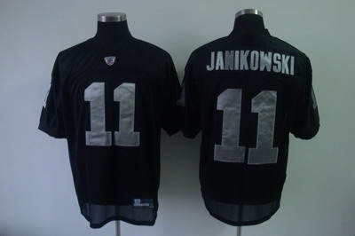 oakland raiders #11 janikowski sebastian black jerseys[silver number]