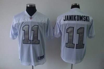 oakland raiders #11 janikowski white jerseys [silver number]