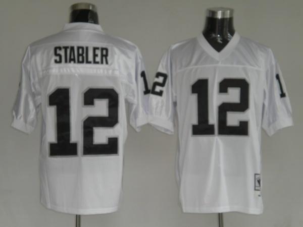 oakland raiders 12 ken stabler white throwback jer