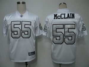 oakland raiders 55 rolando mcclain white (silver number) jerseys