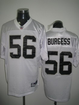 oakland raiders 56 burgess white jerseys