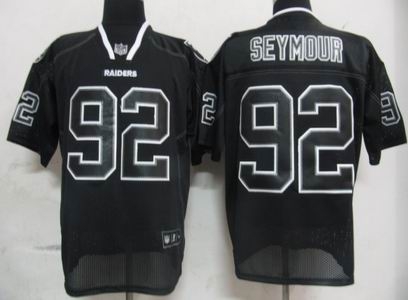 oakland raiders 92 seymour lights out black jersey