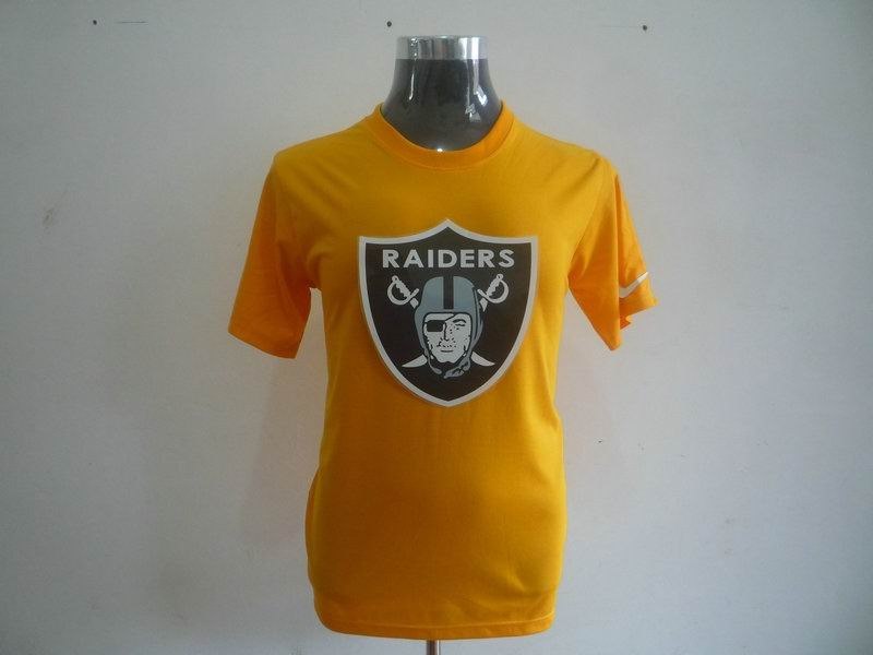 oakland raiders sideline legend authentic logo dri-fit t-shirt yellow