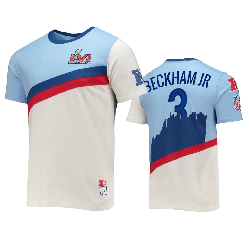 odell beckham jr. los angeles rams white super bowl lvi pacific t shirt