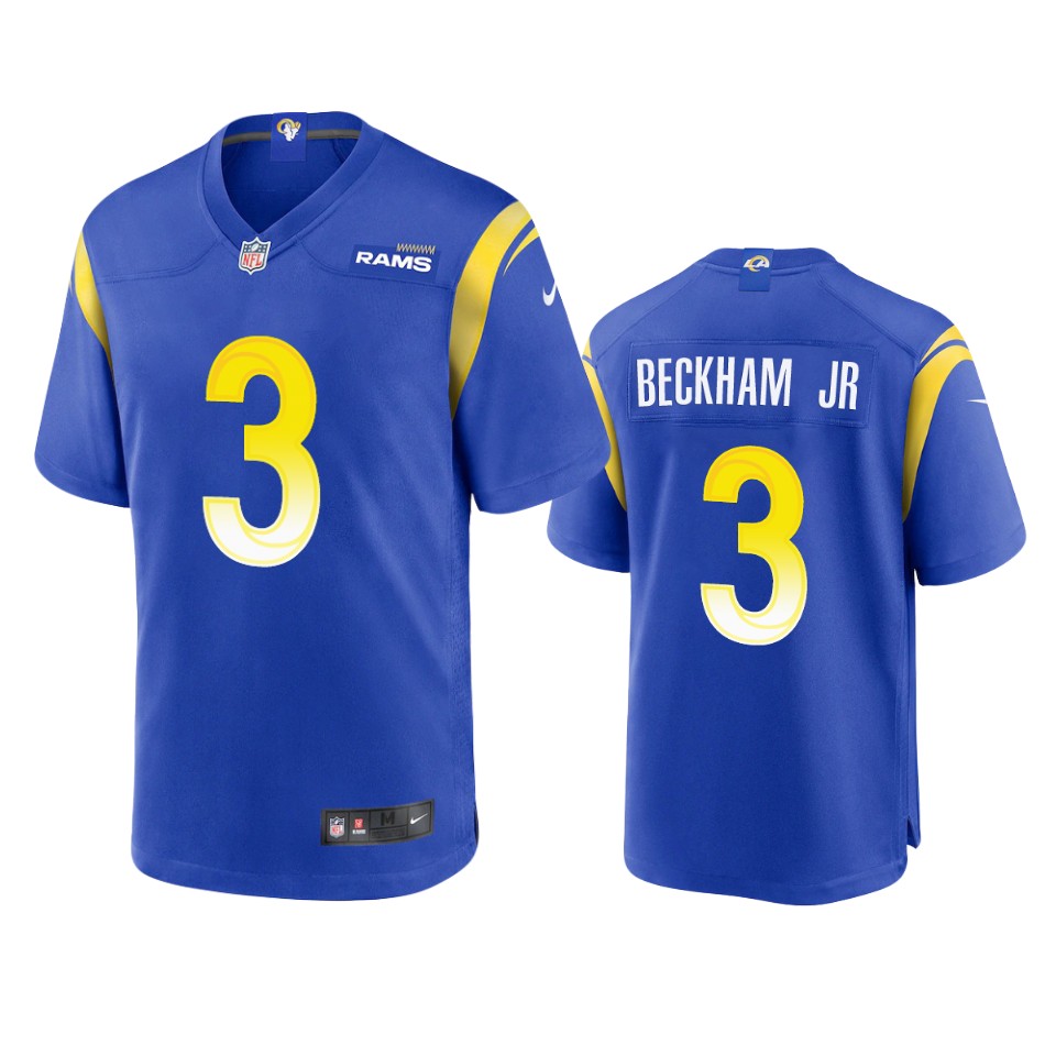 odell beckham jr. rams royal game jersey