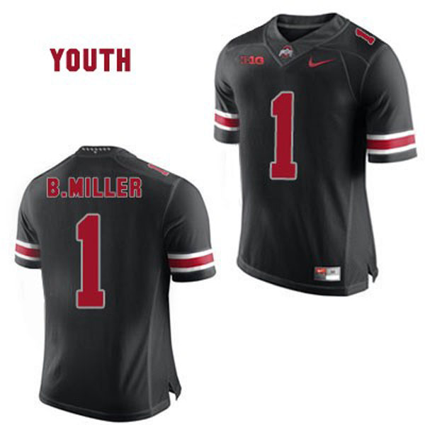 ohio state buckeyes 1 braxton miller black football youth jersey