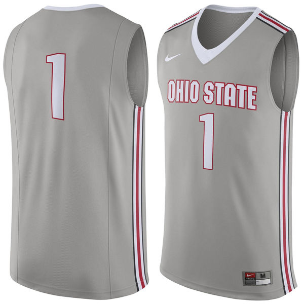 ohio state buckeyes 1 gray basketball jersey