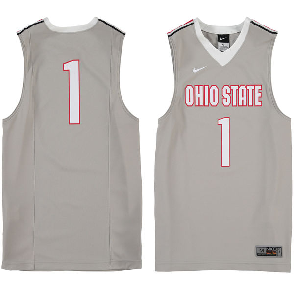 ohio state buckeyes 1 gray basketball youth jersey