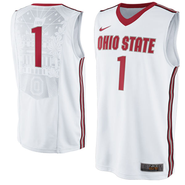 ohio state buckeyes 1 white basketball jersey