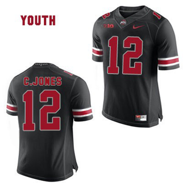 ohio state buckeyes 12 cardale jones black football youth jersey